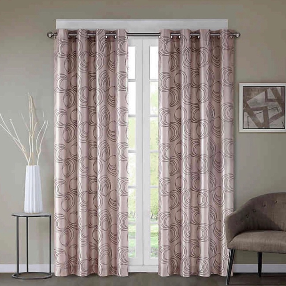 6 Piece Window Taupe/Champagne Side Panel